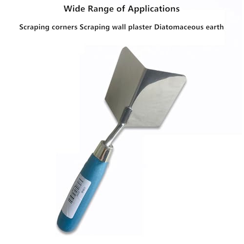 2 x Eckenkelle Rostfreie, Inneneckenkelle, Außeneckenkelle, Kantenkelle Eckkelle mit Holzgriff, Hochwertiger Eck-Spachtel für Profi-Handwerker und Heimwerker, für Verputzen und Mauerwerk