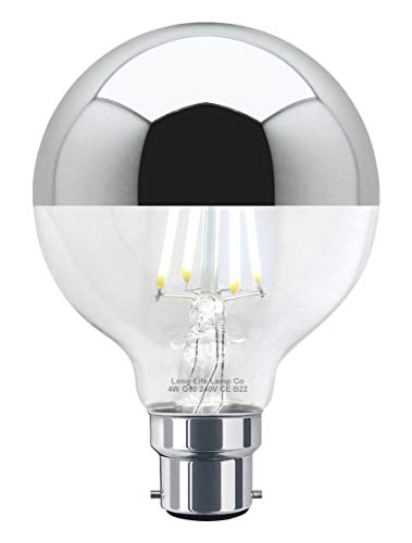 Long Life Lamp Company 4w LED Crown Silver Light Bulb Mirror Top B22 Cool White
