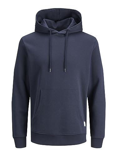 JACK & JONES Herren Jjebasic Noos Hooded Sweatshirt, Navy Blazer, L EU