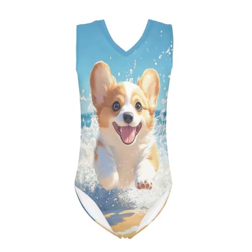 Yzaoxia Girls Swimsuits One Piece Swimsuit for Kids Sleeveless Bathing Suit V Neck Swimwear 3-14Y