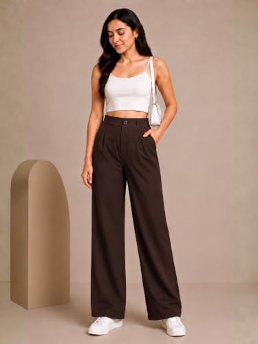 Image of Womens NS Lycra Korean High Waist Straight Pants