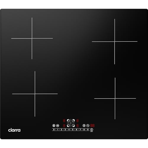 CIARRA CBBIH4B 4 Zonen Einbau Induktionskochfeld mit Power Booster Touch-Bedienung Kochfeld...