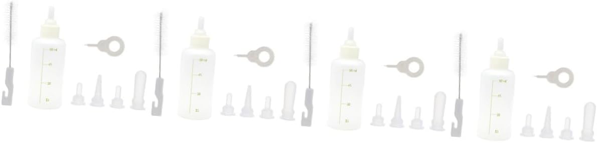 FRCOLOR 4sets Reusable Small Cat Feeding Bottles for Nursing Lightweight Pet Nursing Bottles for Kittens and Puppies Kit Easy to Use Portable and Safe Feeding
