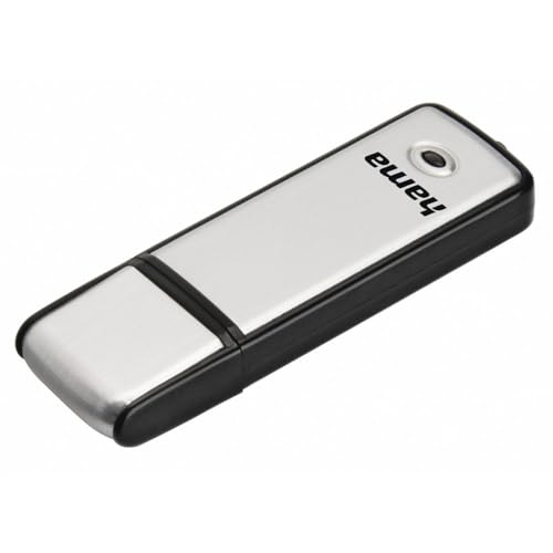 Hama | Pendrive USB 2.0 de 16 GB | Memoria USB A de 10 MB/s para Almacenamiento Básico | Diseño Elegante y Compacto con Tapa Protectora | Ideal para PC y Portátiles | Negro y Plata
