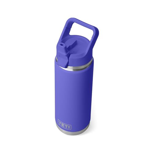 Image of YETI Rambler 26 oz Bottle, Vacuum Insulated, Stainless Steel with Color Matching Straw Cap