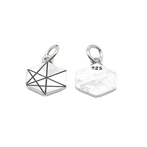 Breloques hexagonales en argent 925 Lot de 2 pendentifs géométriques