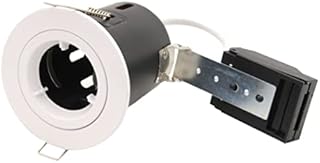 Leyton Lighting LLFR-D-WH-GU GU10 Fixed Downlight, IP20, 87mm, White, IC, Loop in/Out