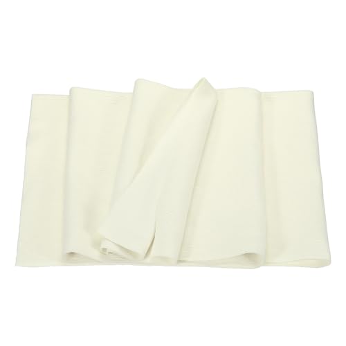 Image of MECCANIXITY 47 inch Elastic Cuffs Ribbed Trims Cotton Fabric Knit Rib Stretch Tape Cuff Sleeve Waistband for Sewing, 20 inch Wide Beige