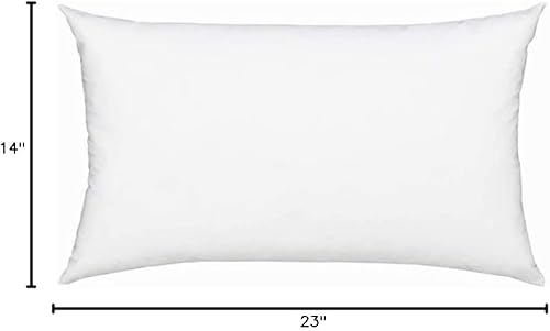 Miniatura 3 de Fennco Styles Relleno de almohada de fibra de poliéster 100%, color blanco (rectangular 14 x 23 pulgadas, paquete de 2)