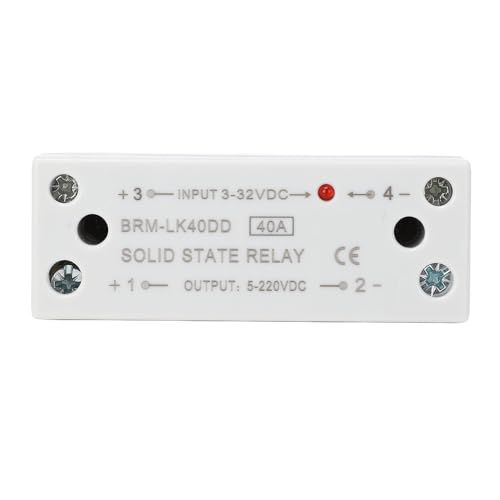 Relé de estado sólido CC a CC 40 A, entrada de 3 – 32 VCC, salida de 5 – 220 VCC, relé de estado sólido monofásico