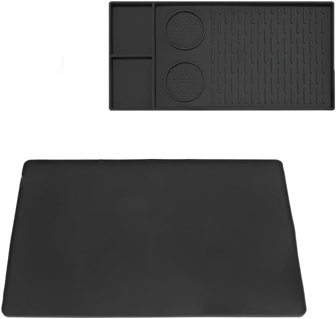 2 Pack Silicone Ninja Bar Dish Drying Coffee Mat 24''x16'' with Convex Edge image 4