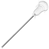 Silverfin Mens Complete Lacrosse Stick with Mesh Pocket | Youth Lacrosse Stick: Smooth, Lightweight & Durable with Sturdy Construction | Kids Lacrosse Sticks (White)