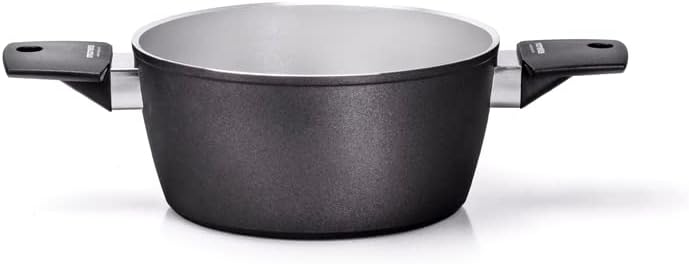 Moneta Futura Saucepan Ø20 cm, Natural FineGres Non-Stick Coating, Also Suitable for Induction Hobs, 100% Made in Italy