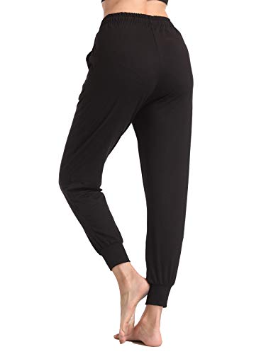 Baihetu Women's Ripped Yoga Pants Joggers Loose Sweatpants Comfy Lounge Pants With Pockets Black1 Xl #TOP3