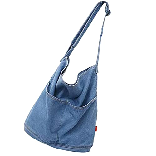ifundom Borsa Tracolla in Denim Grande Capacità Per Donna Per Uso Quotidiano Shopping e Viaggi Vani Per Cellulari Libri e Accessori