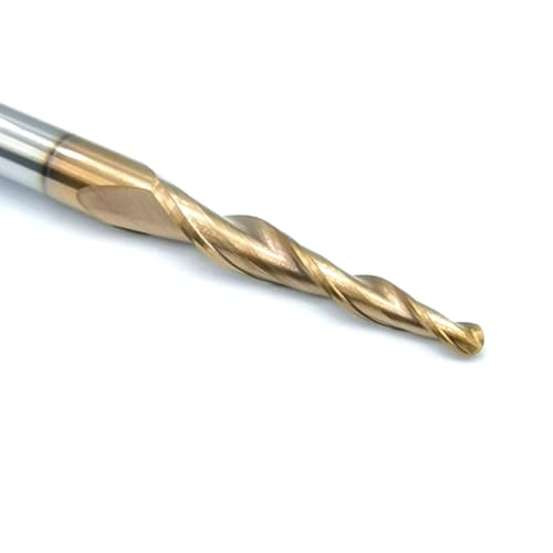 Image of 2pcs Tapered Angle Ball Nose Tip Radius=1.5mm X 1 /4 inch Shank CNC Carving 3.02 Deg 2 Flutes Tungsten Solid Carbide HRC55 with TiAIN Coated