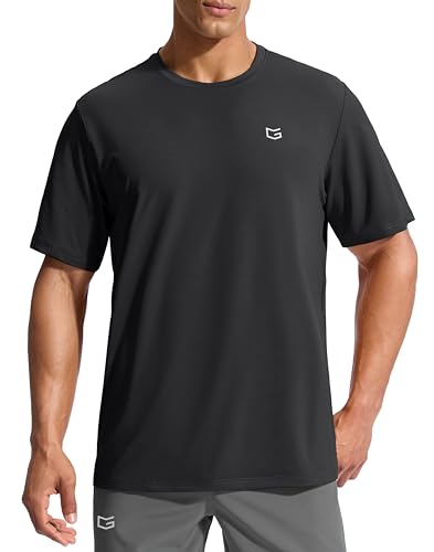 G Gradual Mens Sun Protection Swim Shirt UPF 50+ Rash Guard Short Sleeve Quick Dry Water Hiking Workout Shirts for Men (Dark Grey 2XL)