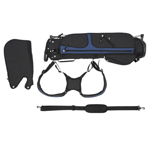 Golf Stand Bag, Portable Sunday Golf Bag with 3 Dividers and 5 Pockets, Golf Stand Bag with Shoulder Strap Enough to Accommodate 5-9 Golf Clubs, Only 5.25 Lbs