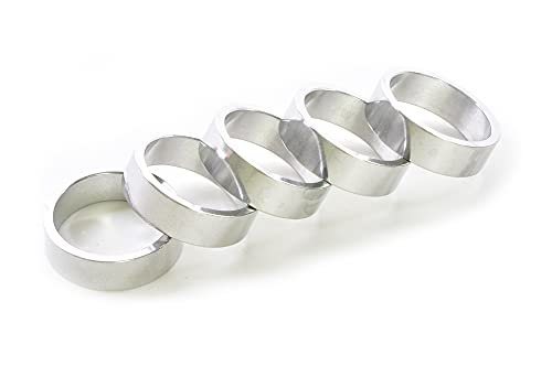 Wheels Manufacturing Aluminum Headset Spacer - 1-1/8in x 10mm - Silver - 5pcs - HD0023