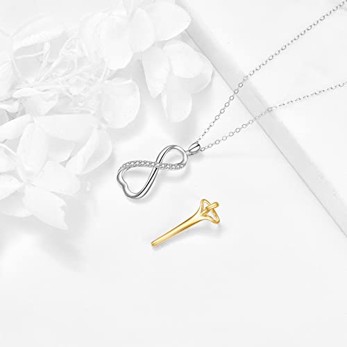 KECHO 14K Solid Gold Hug Necklace Anniversary Pendant Couple Jewelry Anniversary Valentines Day Birthday Gifts for Her Women3