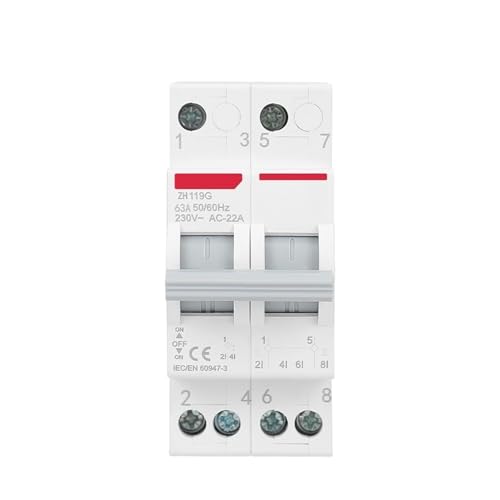 Commutateur double puissance manuel 4P 125A rail DIN pour groupe électrogène