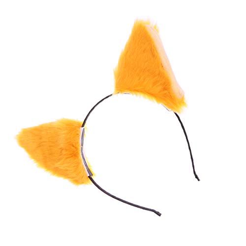 Minkissy gato zorro orejas de piel larga diadema cosplay fiesta disfraz diademas...