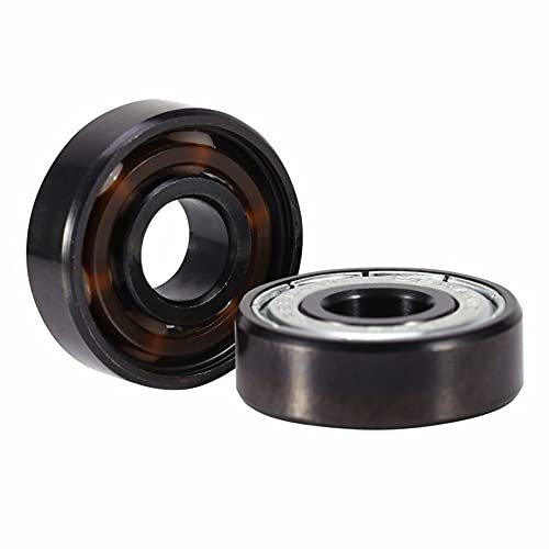 16 StüCk Keramik 608 Kugellager 8X22X7Mm ABEC-11 Hybrid 6 Weiß ZrO2 Kugeln Skateboard Lager Skating Inline Roller, Schwarz & weii