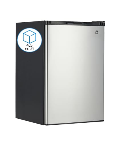 GarveeHome 4.5 Cu.Ft Mini Fridge with Freezer, Low Noise< 38dB, Compact Refrigerator w/Reversible Door, Adjustable Thermostat Energy-Efficient, Small Fridge for Bedroom, Office, Dorm