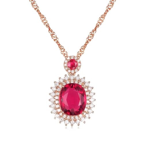 Collier fleur rubis rose en argent 925 le cadeau de mariage idéal