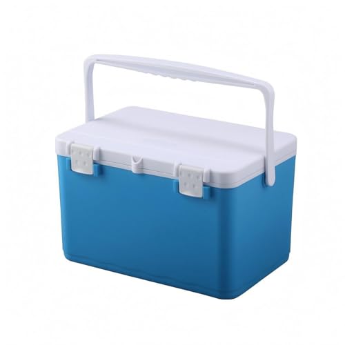 Wsymxuo Hielera Rígida Aislamiento Aislamiento Plástico Caja con Tapa Abatible Porta Hielo Hielera con Cierre, Azul, 22L