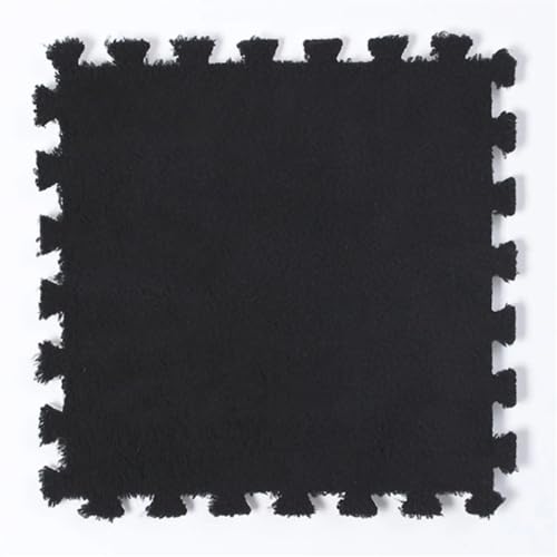 YDHSIKK Alfombra Puzzle Squares, Paquete de 10 alfombras de Espuma Multicolor Tipo puzle de 30x30 cm(Black)
