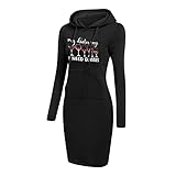 Christmas Dresses For Women Women's Christmas Hoodie Pocket Print Long Sleeve Hoodie Yellow Dress...