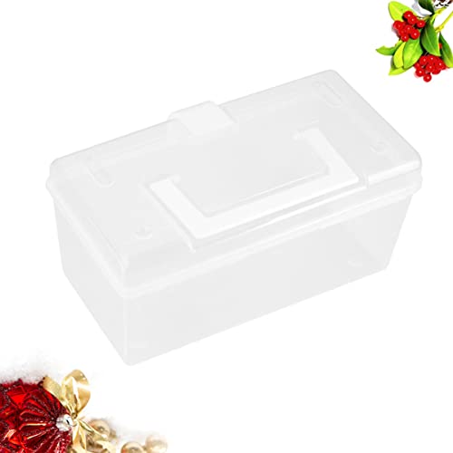 Image of Cabilock 2pcs Portable First Aid Box Large Capacity Medicine Storage Organizer with Handle Transparent Design Durable Plastic for Home Travel Camping Emergencies White