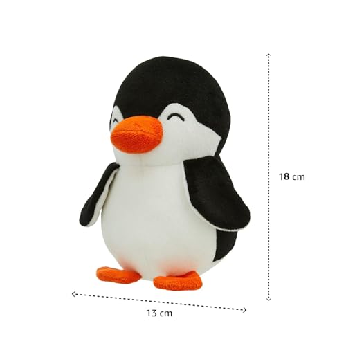 Image of Black Penguin Soft Toy - Cute & Cuddly Plush Stuffed Animal | Soft Toys | Adorable 18cm Penguin Plushie for Kids, Huggable Soft Toy