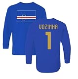 Cape Verde Pride Vozinha 1 Two-Sided Jersey Style Youth Long Sleeve T-Shirt (Royal, Youth Medium)