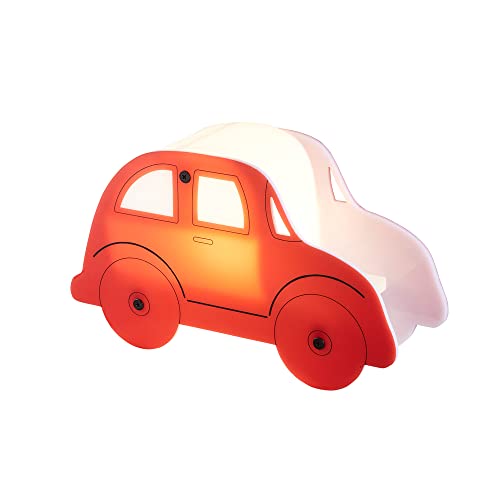 LITECRAFT Glow Car Table Lamp Children's Bedside Integrated LED Lighting - Red