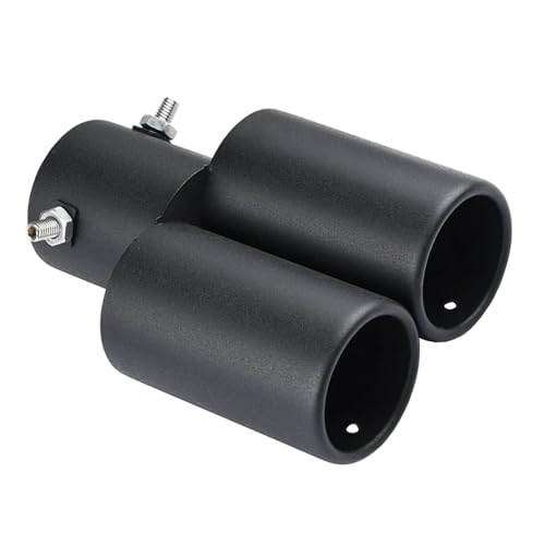 MOCNT - MOCNT Acier Inoxydable Extrémités de Tuyau D'échappement Voiture Embout Silencieux Tuyau Echappement Tuyau de Queue D'extrémité Universel Double Sortie Droit Noir