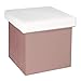 Paris Prix - Pouf & Coffre De Rangement léo 38cm Rose