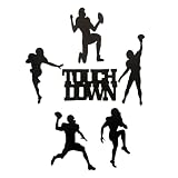 24 Count Football Player Glitter Cutouts for Party Tags Toppers Homecoming Mum Embellishments (Black, Football Mix)