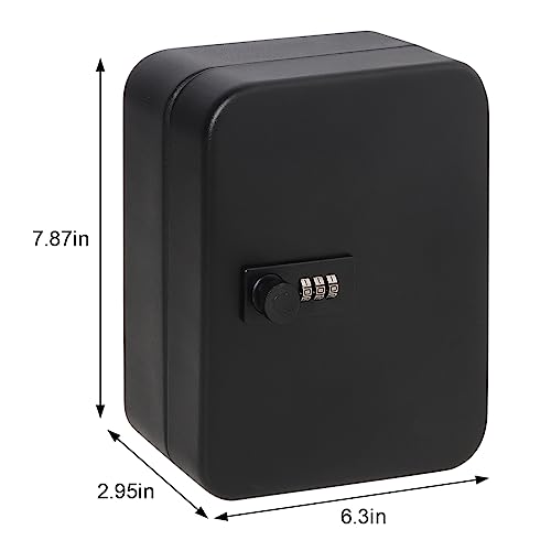 Image of Decaller Secure Key Box with Combination Lock, Decaller Key Cabinet Wall Mount Lock Box with 20 Hooks, 7 4 /5 inch x 6 1 /5 inch x 2 4 /5 inch
