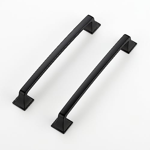 Image of Ravinte Matte Black Square Foot Arch Cabinet Pulls 6-1 /4 Inch 20 Pack