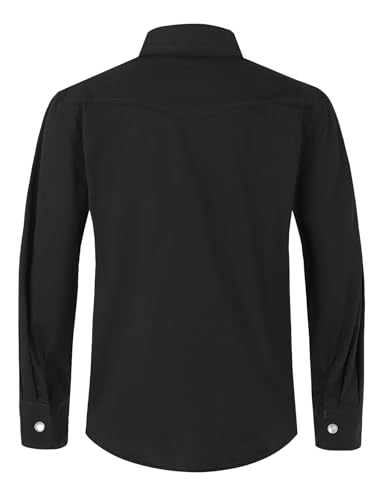 Image of Spring&Gege Boys Long Sleeve Western Cowboys Pearl Snap Button Down Shirts (3-14 Years)