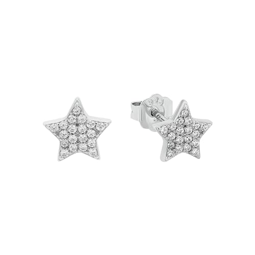 Image of Amor Women's 925 Sterling Silver Cubic Zirconia Stud Earrings