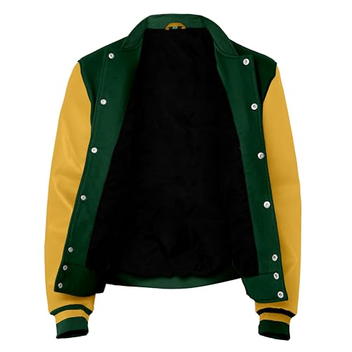 Image of Baseball Wool Letterman Varsity Faux Leather Sleeve For Men | Wool Varsity Bomber Jacket