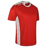 Kalci Short Sleeve Soccer Shirt, Regular Fit Light Weight Youth Goalie Soccer Jersey, Sweat Wicking Goalkeeper Jerseys for Men, Women, Boys, Girls(Large, Red)