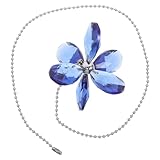 BESPORTBLE Kristall Zugkette für Deckenventilatoren mit Blumenanhänger Dekorative Blaue Kettenverlängerung als Sonnenfänger für Garten Balkon und Terrasse