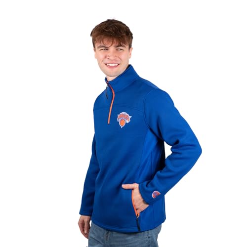 Ultra Game Men's Quarter Zip Fleece Pullover Sweatshirt with Zipper Pockets