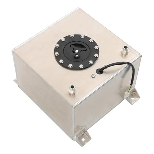 5 Gallon Fuel Cell Gas Tank Aluminum Polished Race Street Drift Strip Fuel Cell Tank with Level Sender Silver