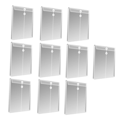 HOUDERCO 10個 縦型透明ファイルポーチ 書類整理バッグ 耐摩耗性オフィス収納ケース 学校や自宅用 持ち運び簡単で変形防止