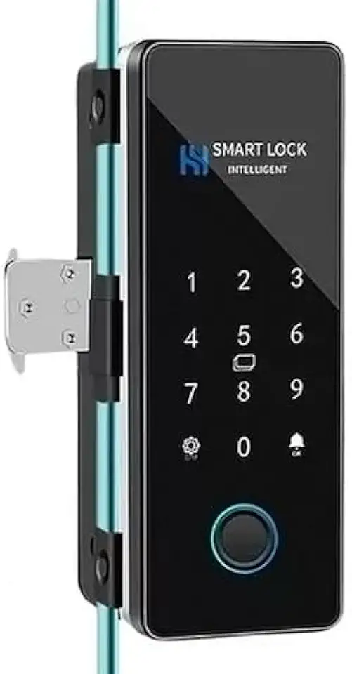 Fechadura Digital Biométrica WiFi para Porta de Vidro, com Impressão Digital, Cartão e Senha, Controle por Aplicativo, Estilo Moderno, para Residências (Vidro com Alvenaria)